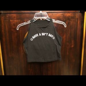 SOLD Black Rave Festival crop top